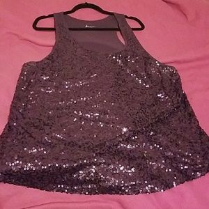 Purple sequin tank top